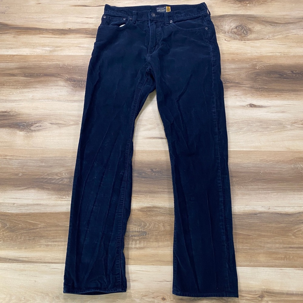 J.Crew Slim Straight Pants 30x30 Corduroy Casual Trousers Navy Blue